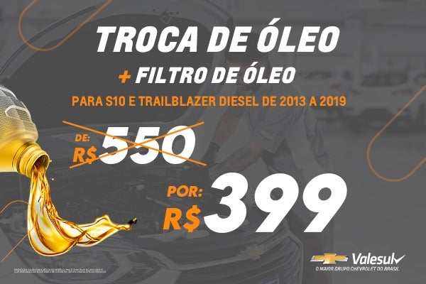 TROCA DE ÓLEO + FILTRO DE ÓLEO
